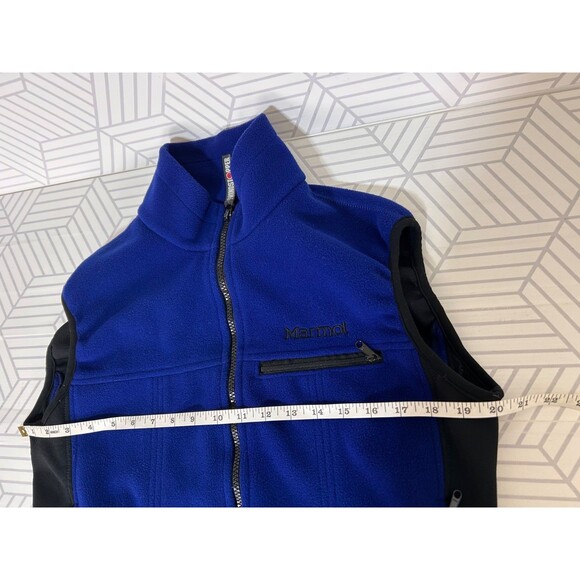 VTG 90s Men's Size Small Marmot WINDSTOPPER Fleece Vest Blue Gorecore i - Picture 5 of 11